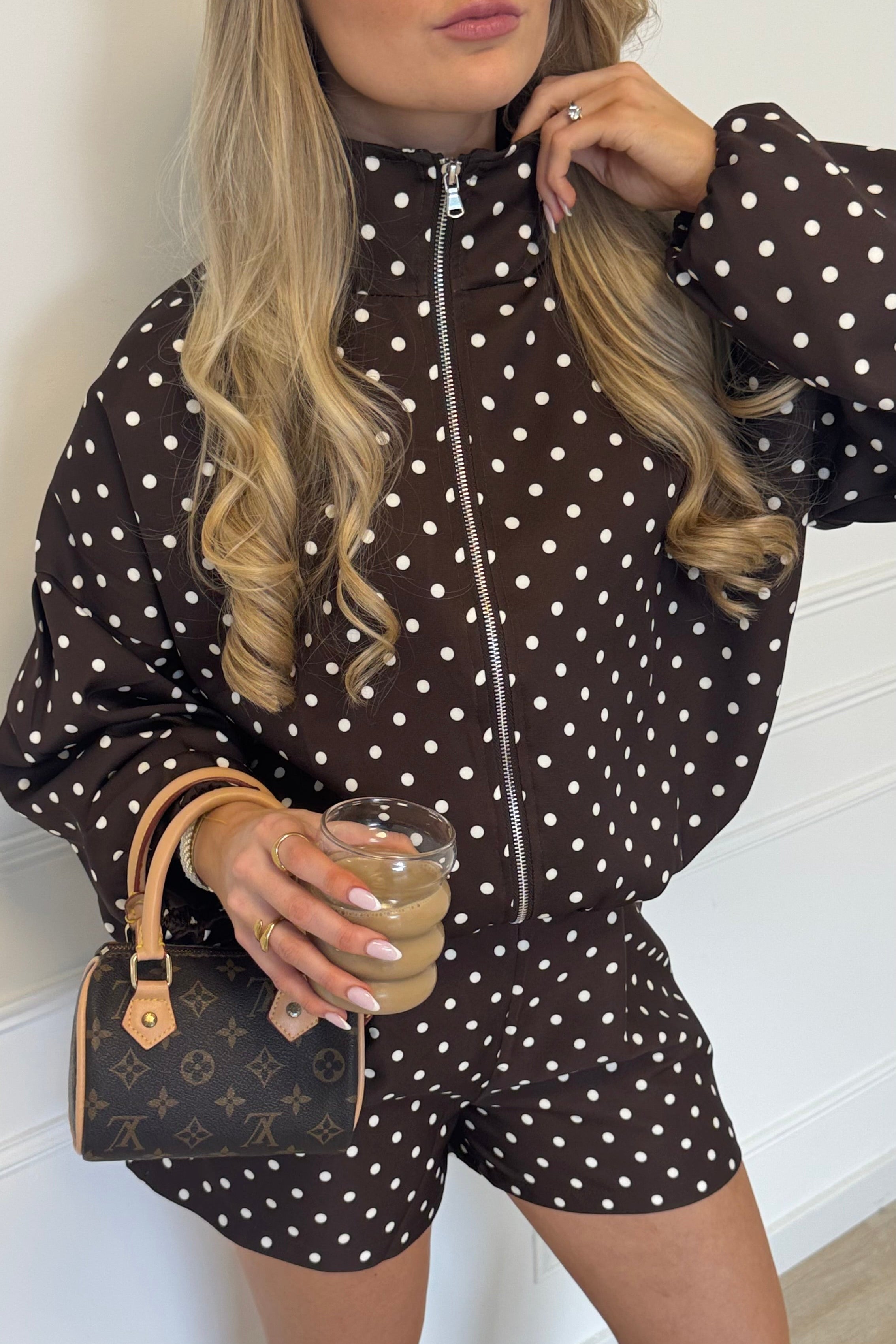 Polka Dot Jacket - Brown
