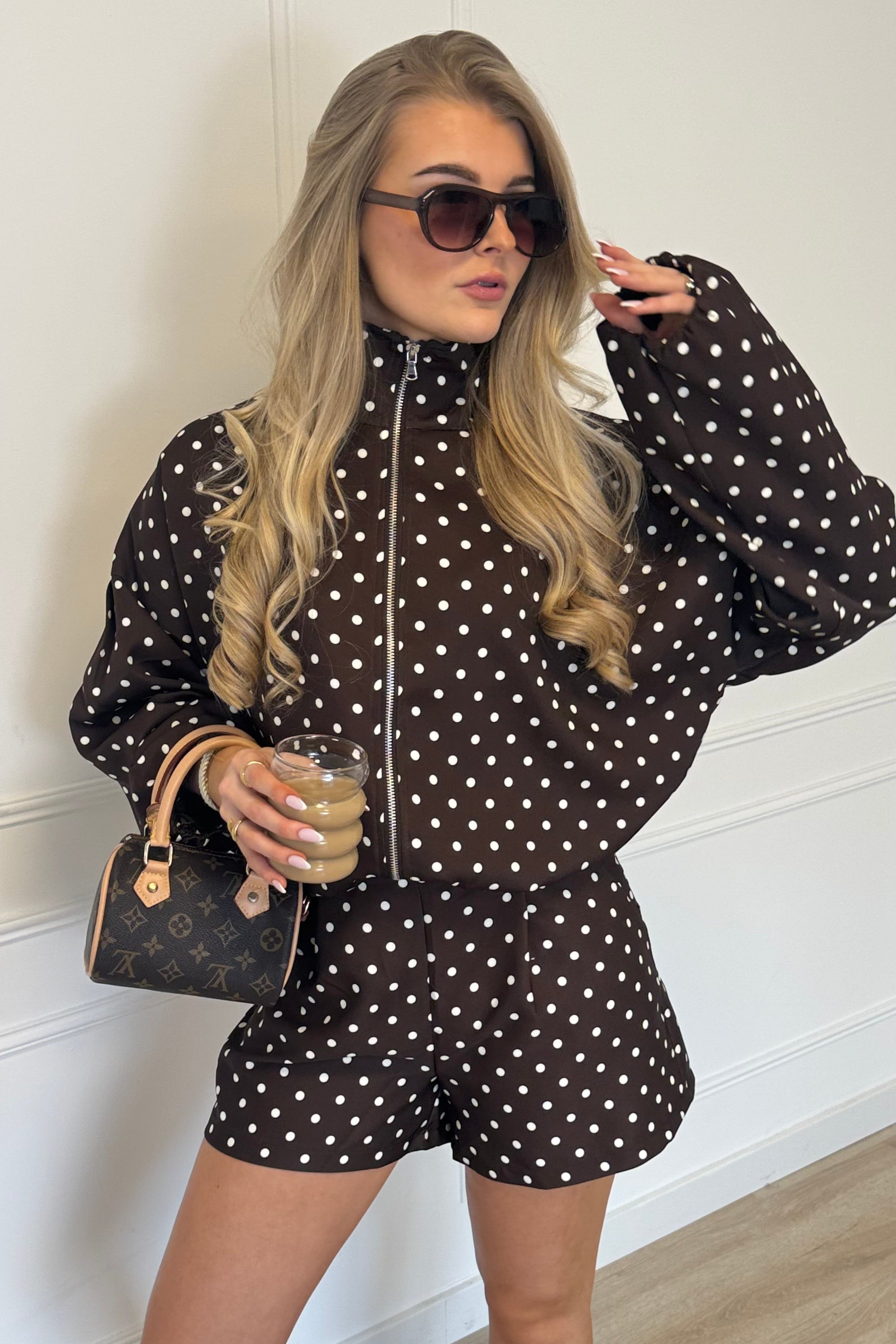 Polka Dot Jacket - Brown