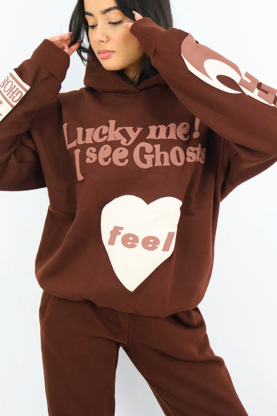 Lucky Me Hoodie - Chocolate Brown