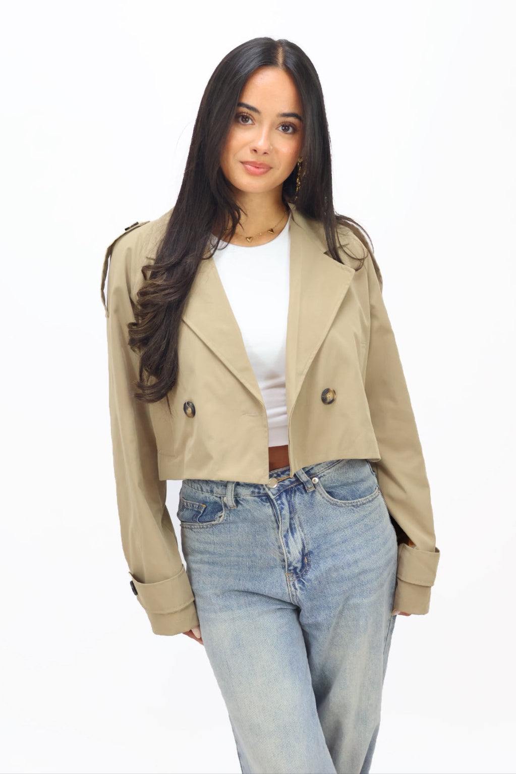 Emily cropped Trenchcoat - Taupe