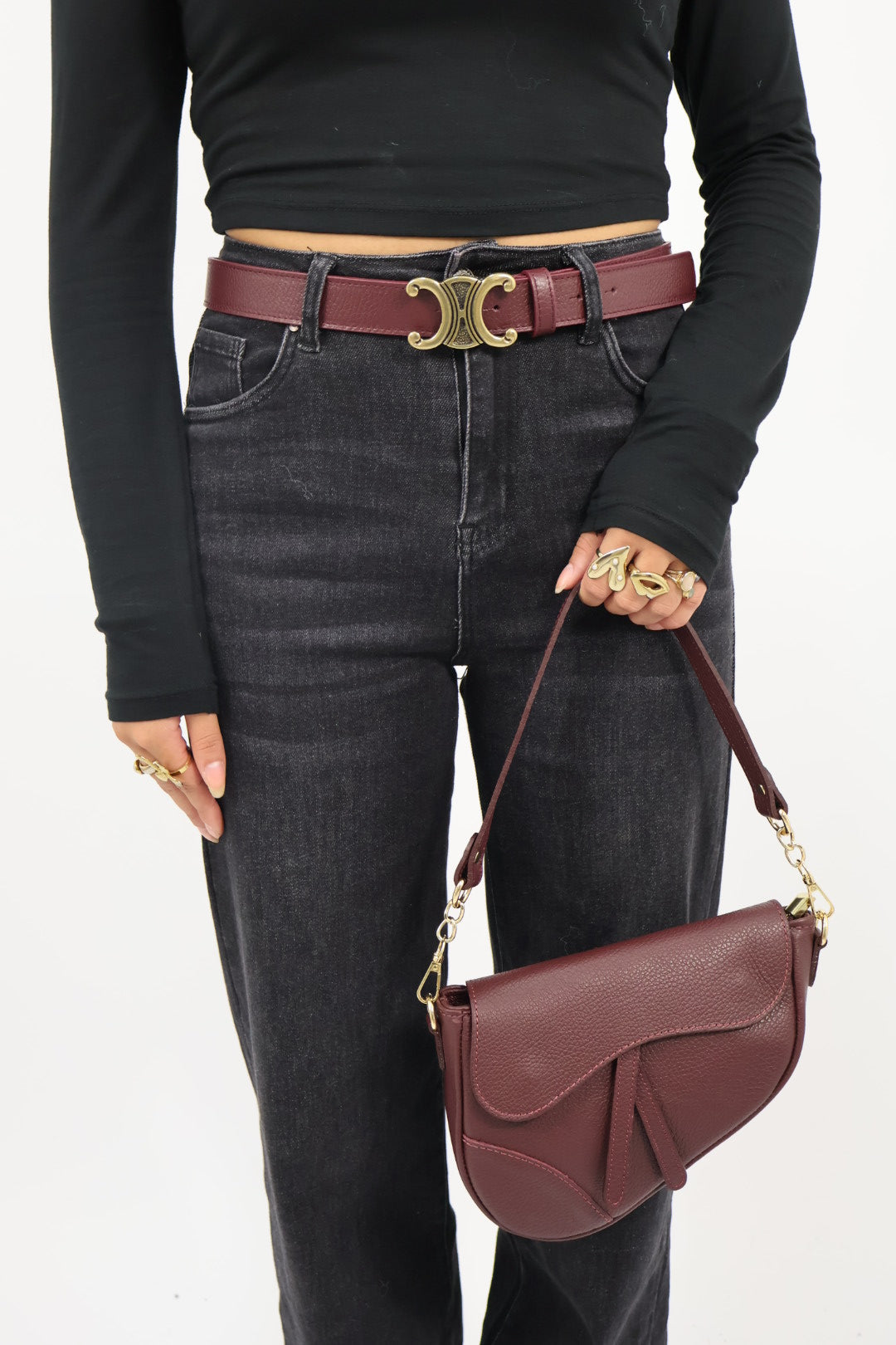 Saddle Bag - Bordeaux | Echt leer