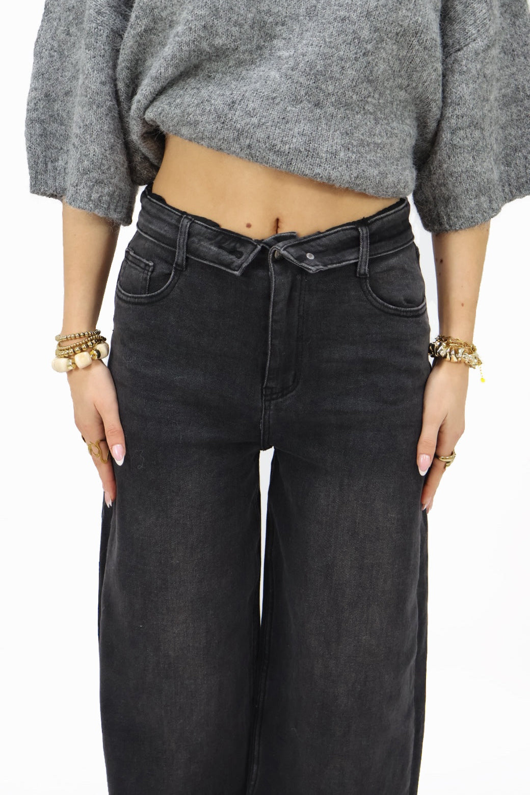 Suze wide leg jeans - Grey
