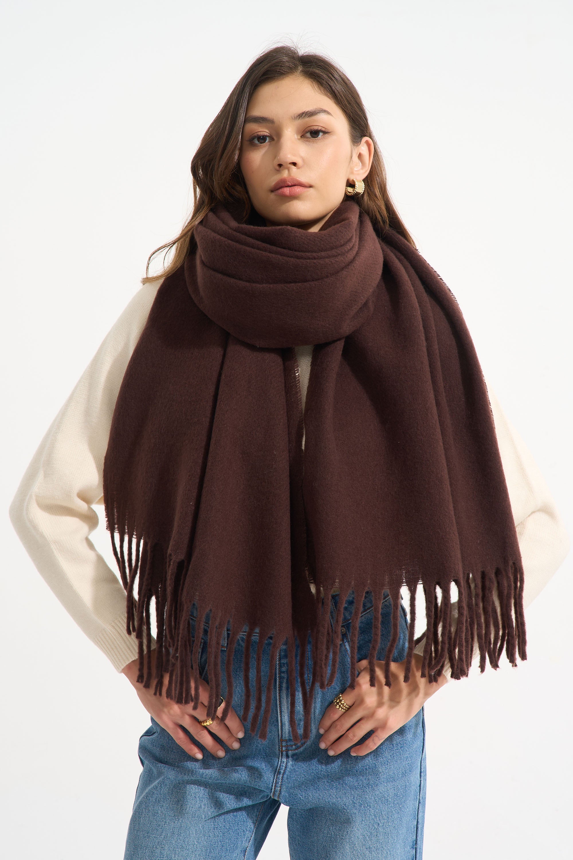 Olivia sjaal  - Lighter brown