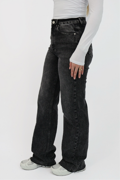 Denim Wide Leg Jeans - Grey | W3636-3