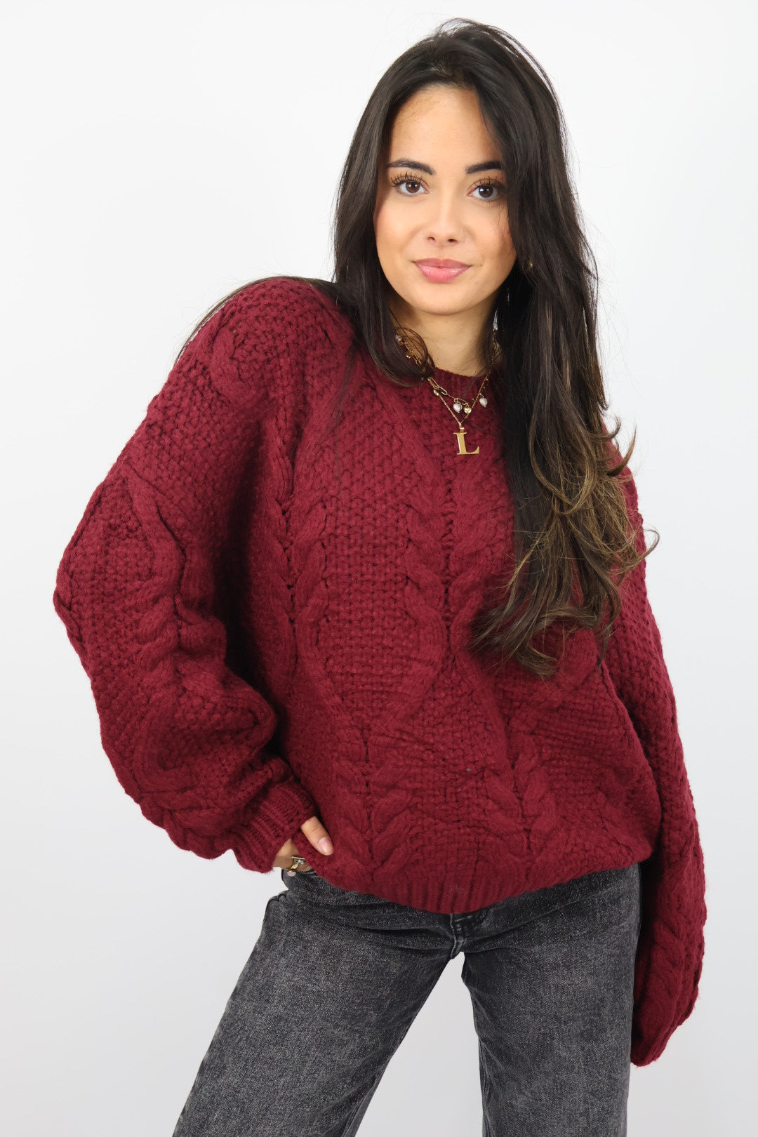 Maeve Knit Sweater - Bordeaux