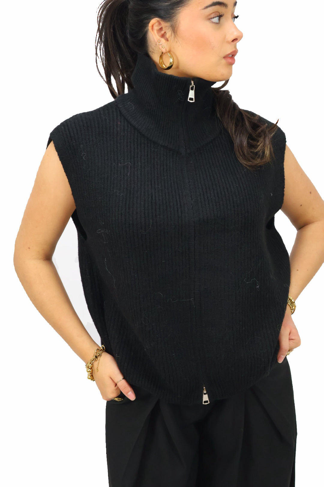 Amber knit gilet - Black
