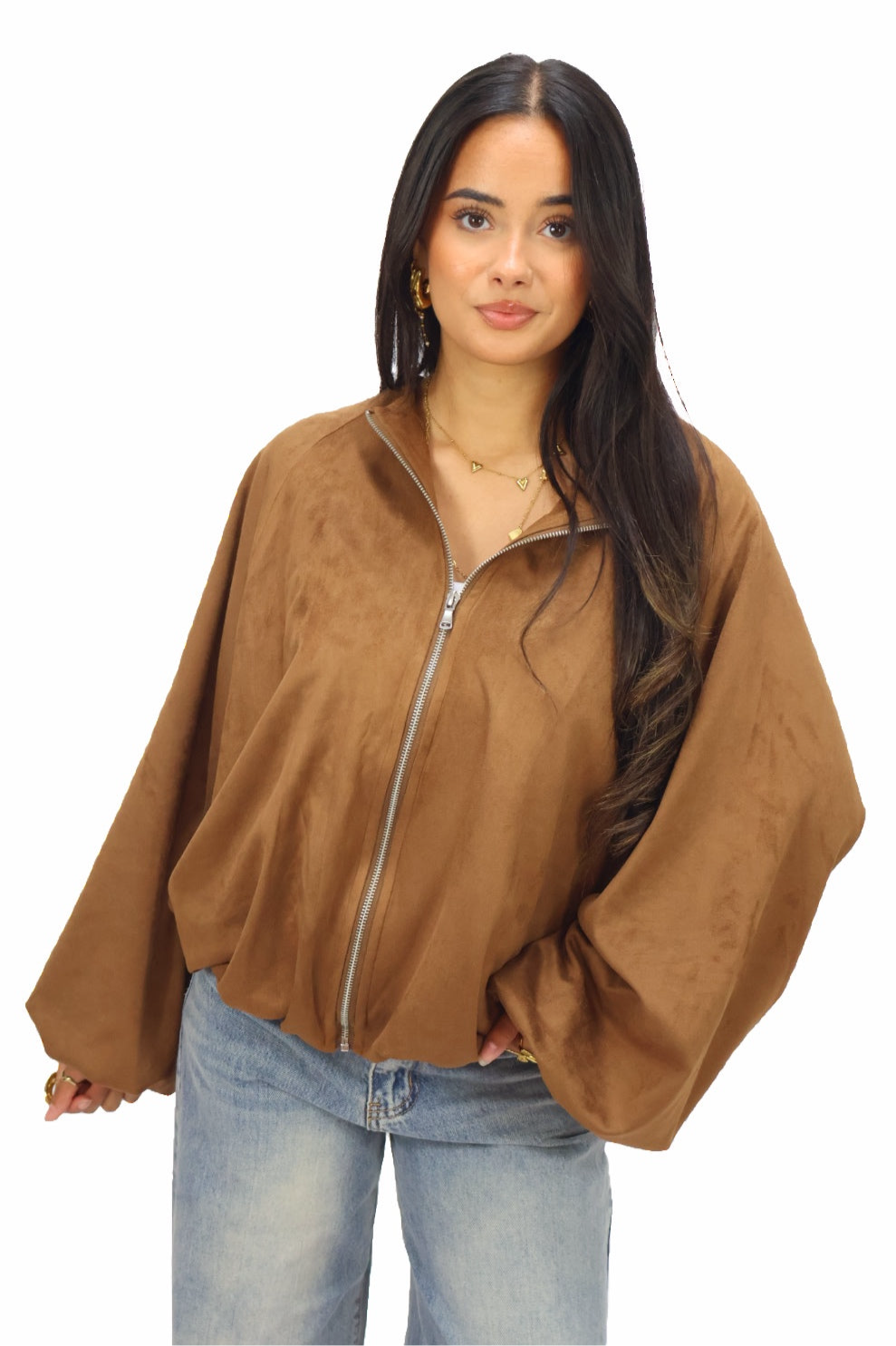 Maud Suede Look Jacket - Camel | Ambika