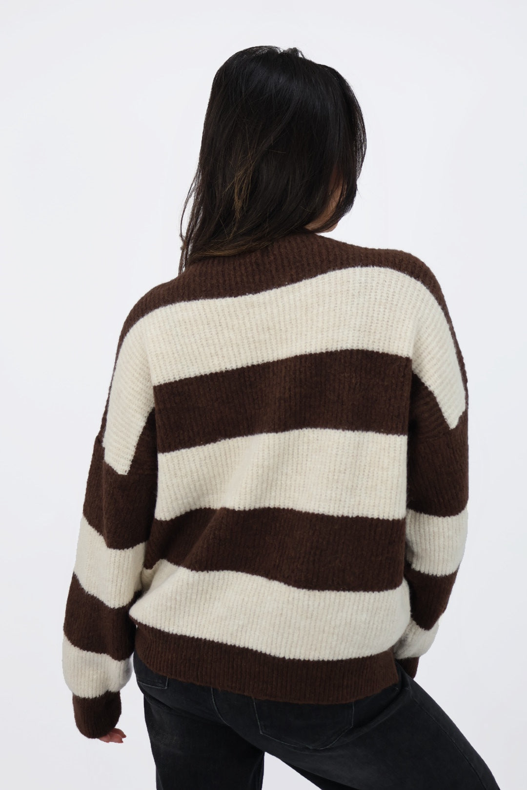 Cozy Knit Stripes - Chocolate Brown