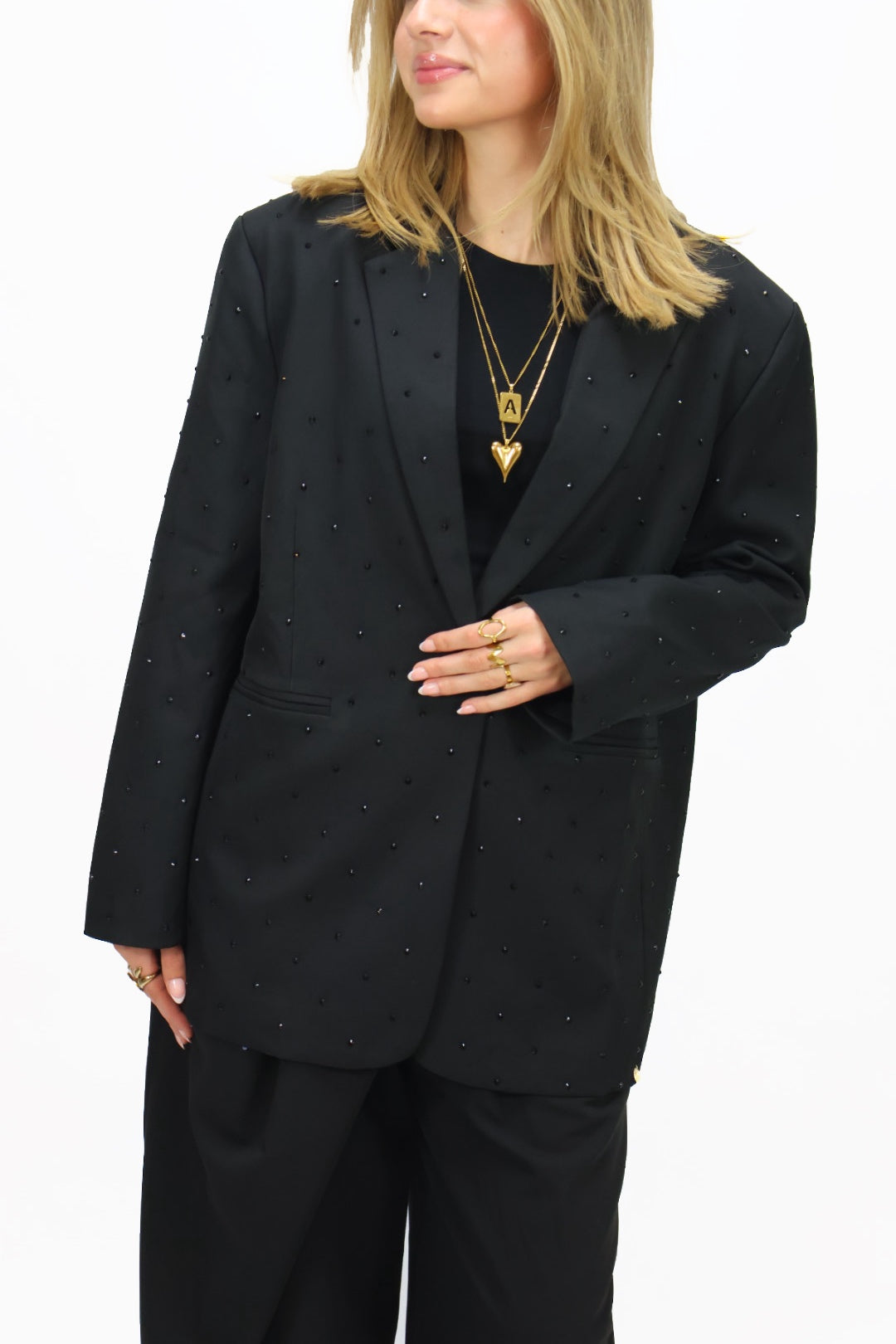 Ambika rhinestones blazer - Black