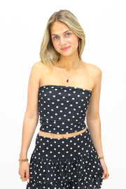 Polka dot top - Black