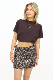 Sequin Skirt - Brown