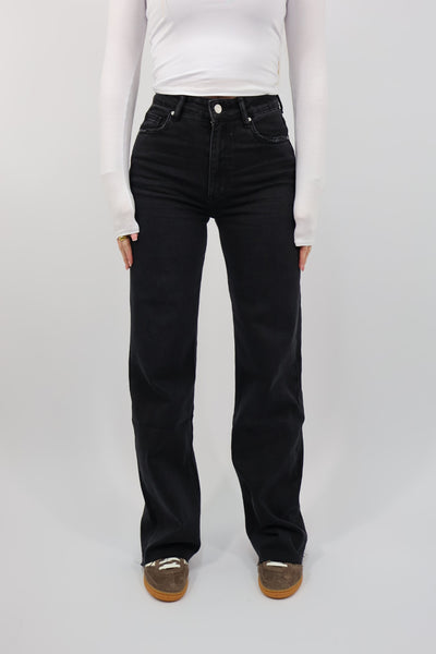 Denim Wide Leg Jeans - Black | W3636-7