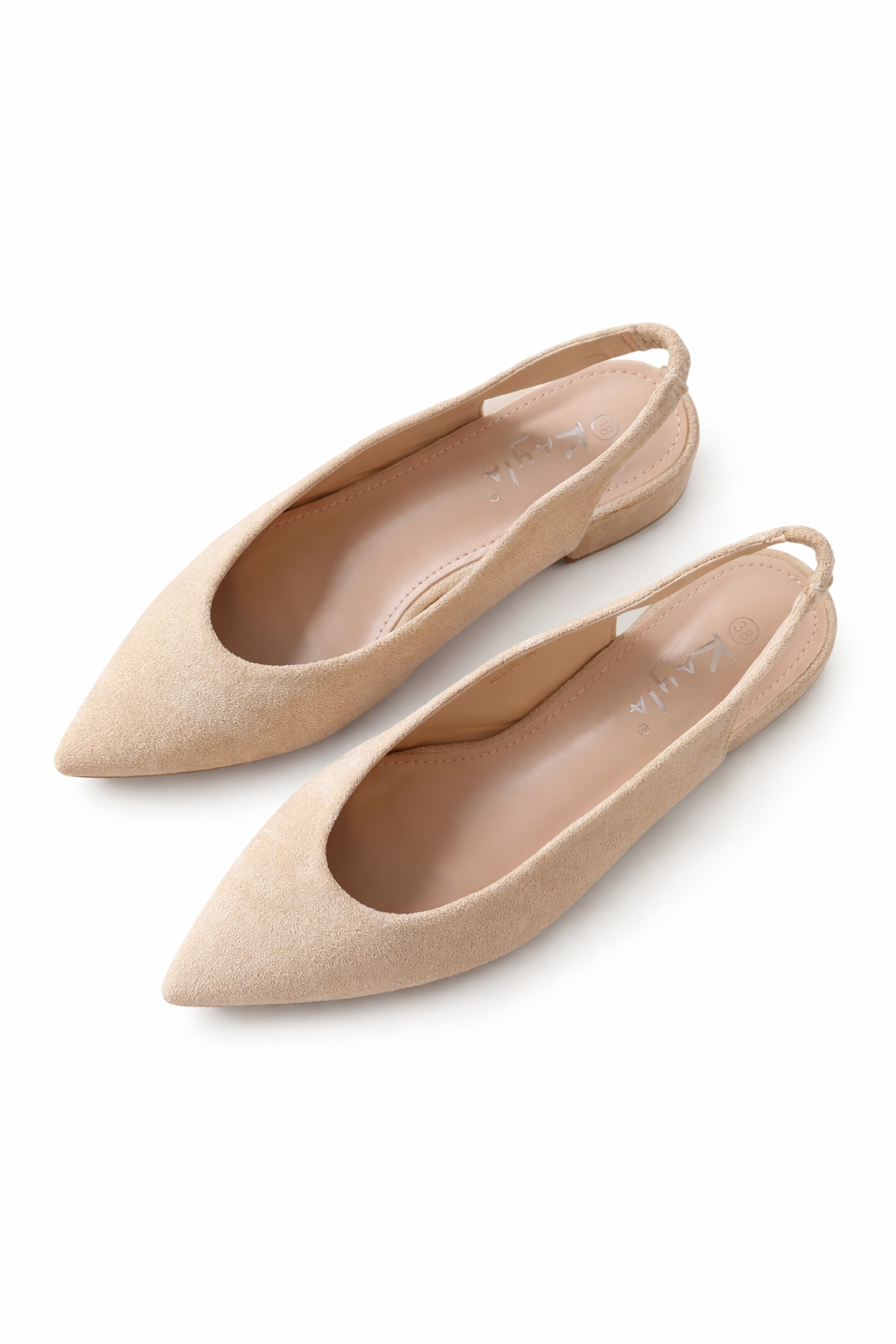 Suède slingback - Beige