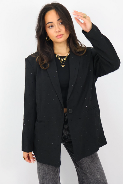 Ambika Rhinestones Blazer - Black