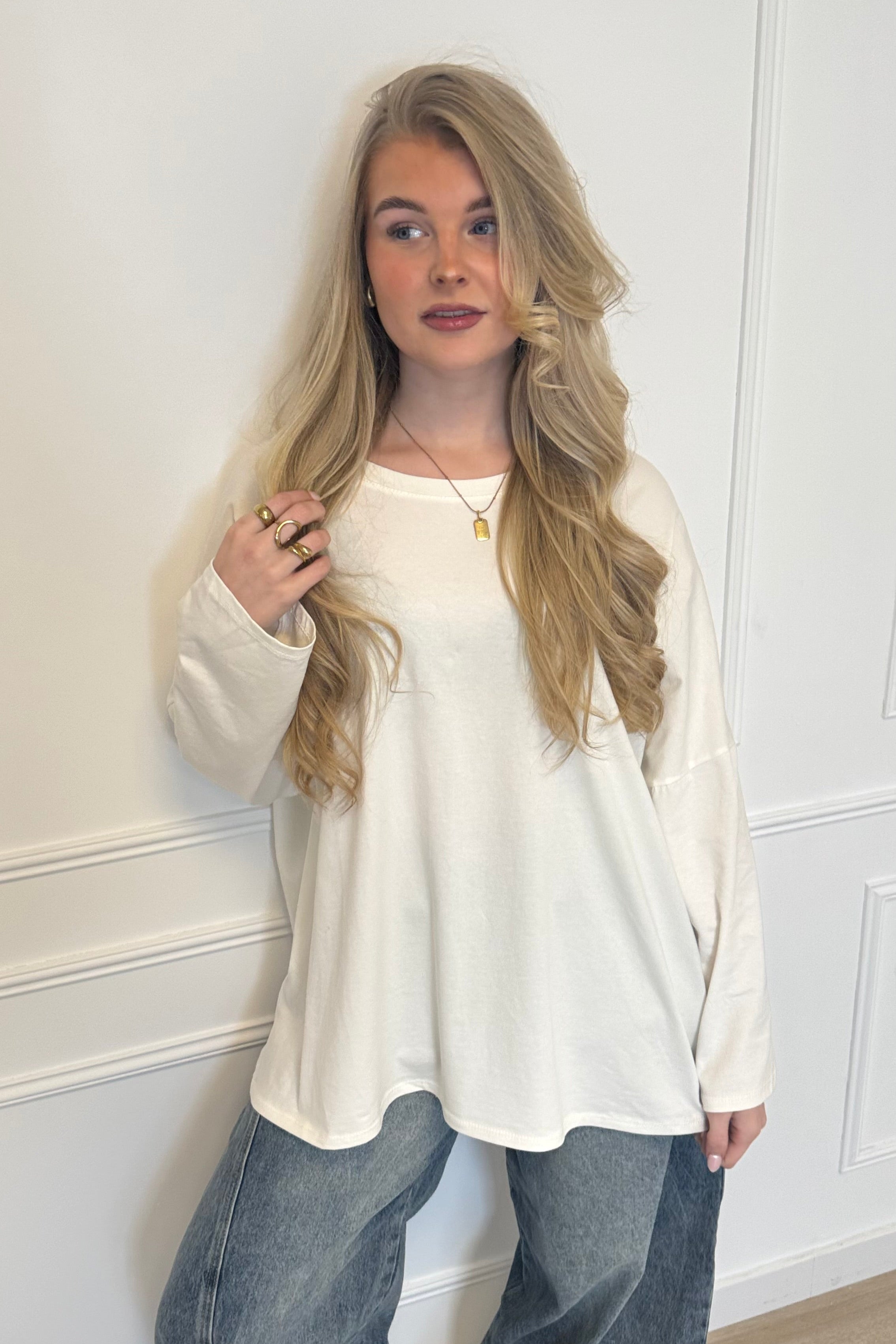 Oversized Basic Longsleeve - Creme