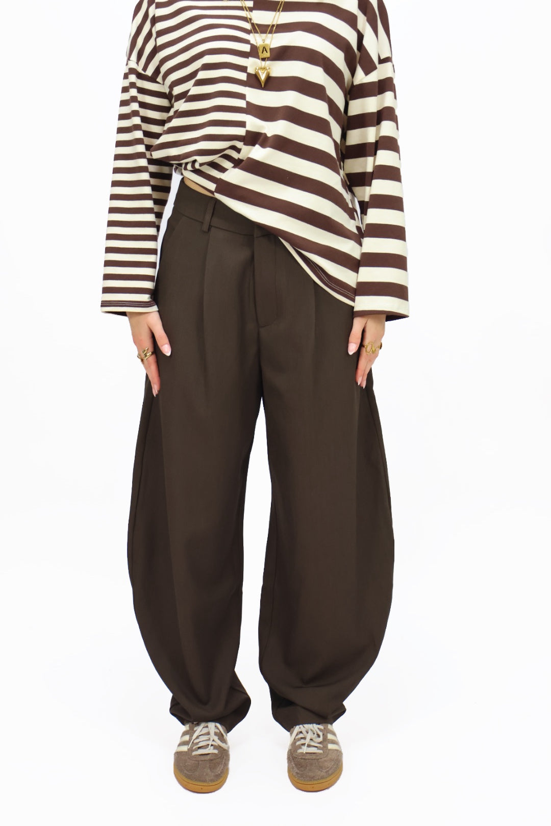 Bailey balloon pantalon - Brown