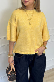 Moos shortsleeve sweater - Yellow