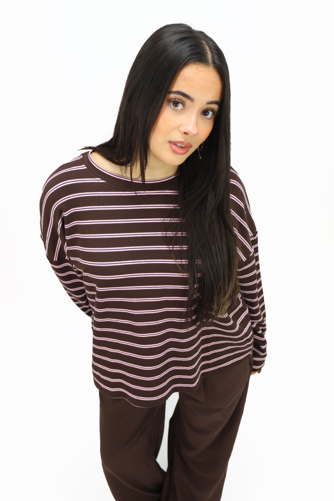 Jade longsleeve - Brown/pink