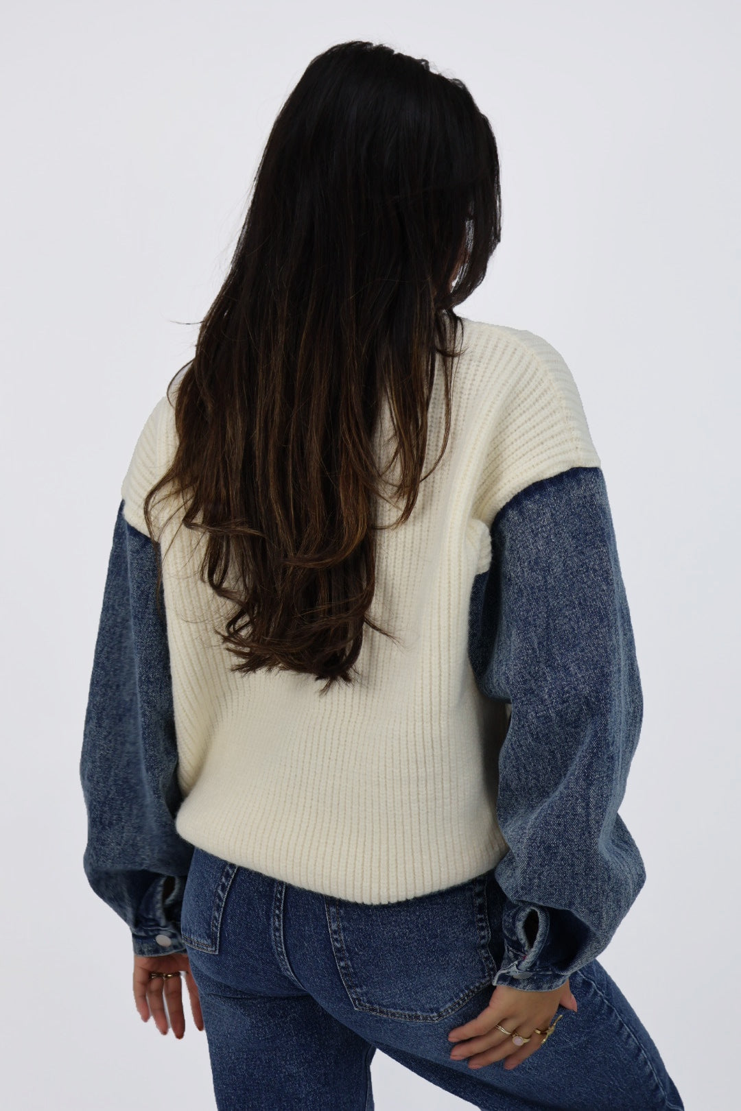 Denim Sweater - Off White