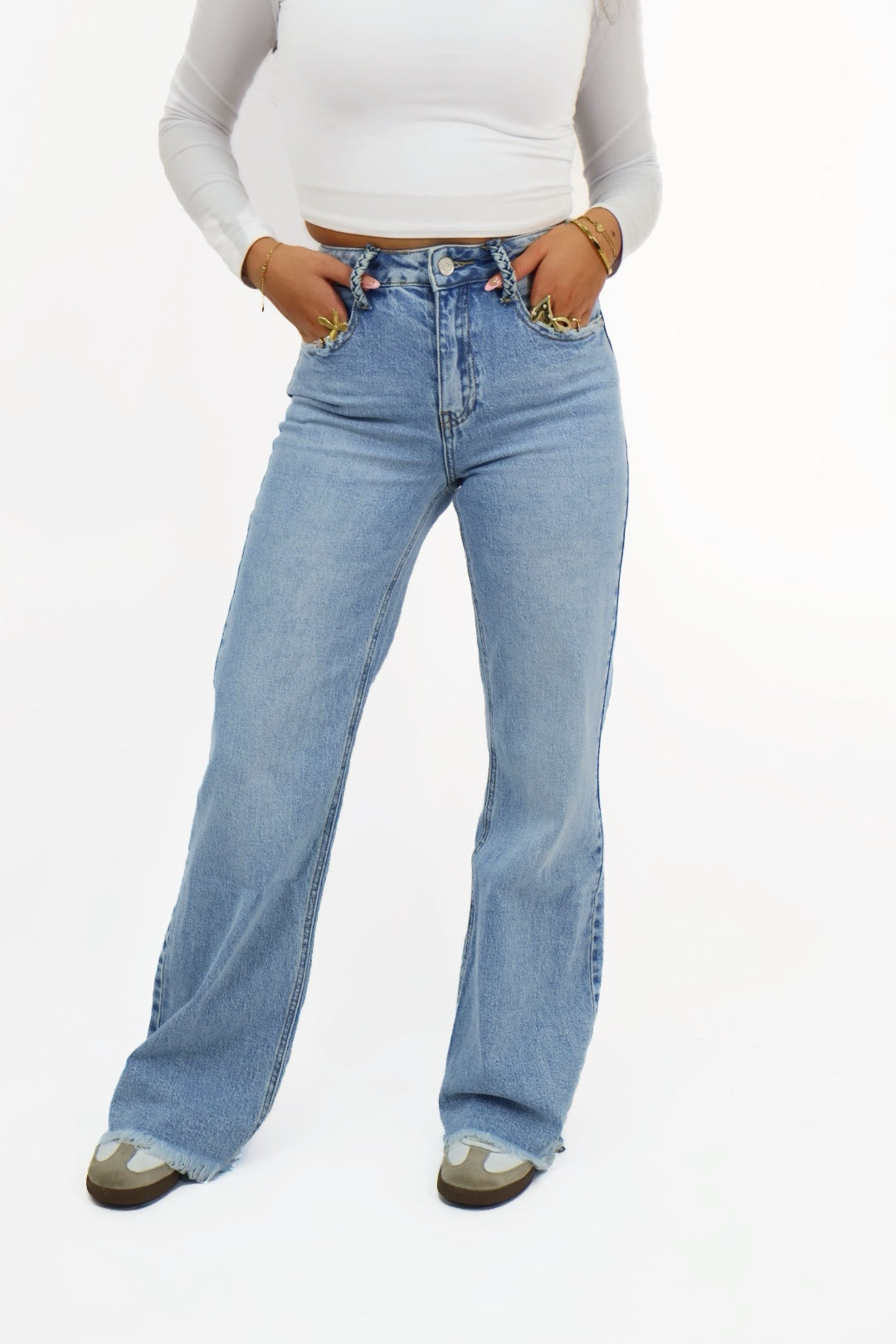 Bo Wide Leg Jeans - Blue | W3659