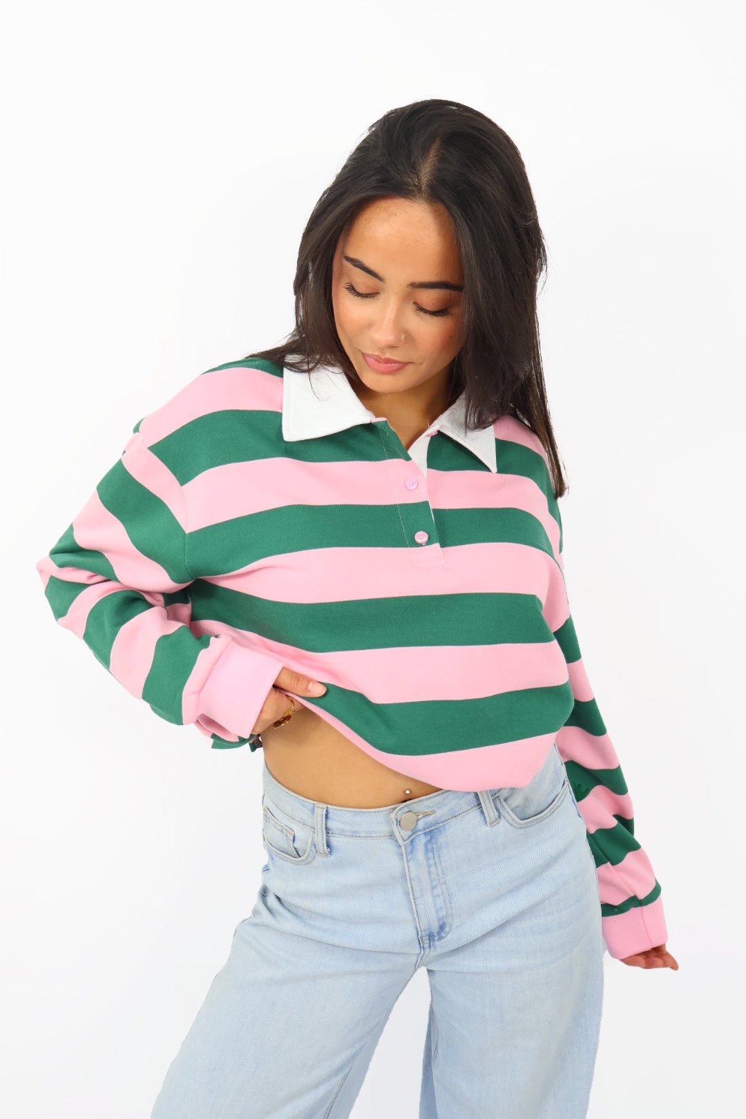 Malou polo - Green/Pink