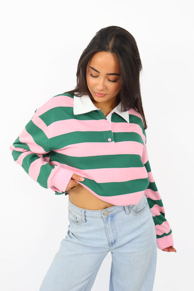 Malou polo - Green/Pink