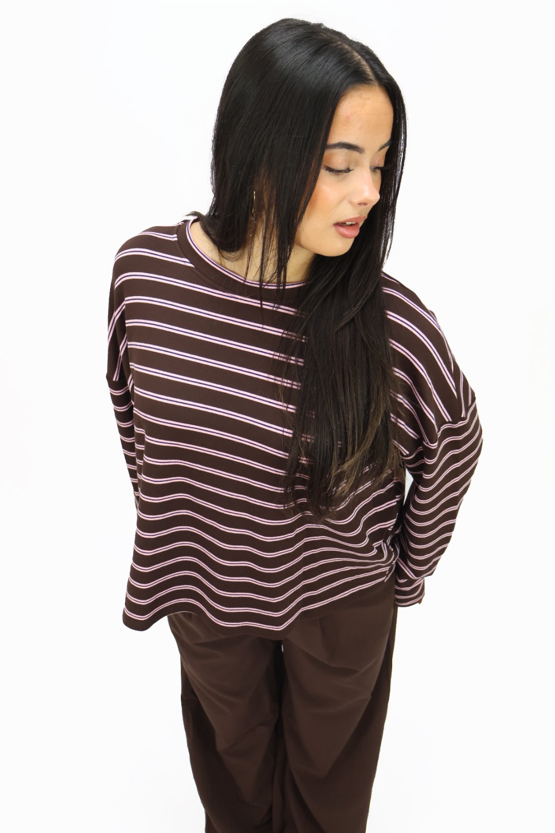 Jade longsleeve - Brown/pink