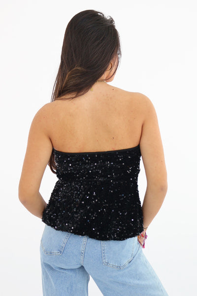 Peplum Glitter Top