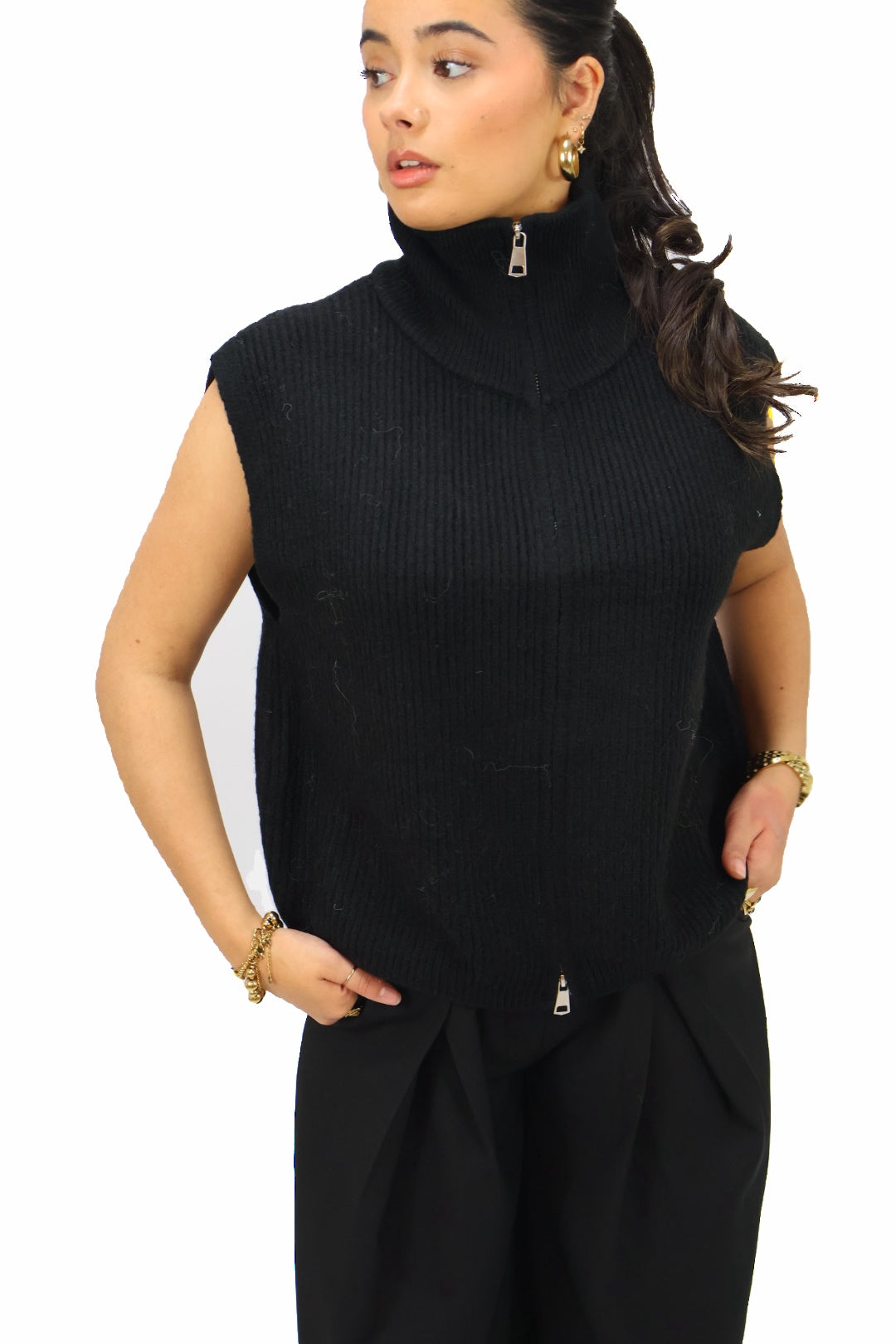 Amber knit gilet - Black