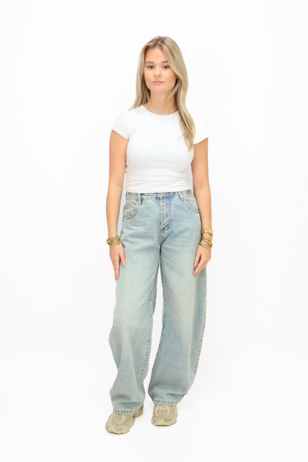 Balloon Jeans - Washed Blue |A3412