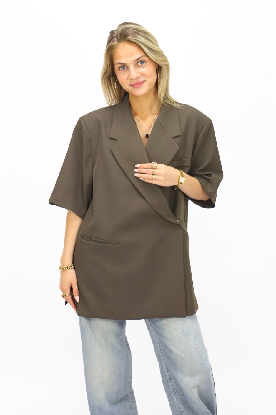 Olivia Blazer mouwloos - Brown