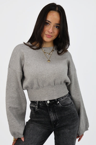 Nara Cropped Sweater - Grey