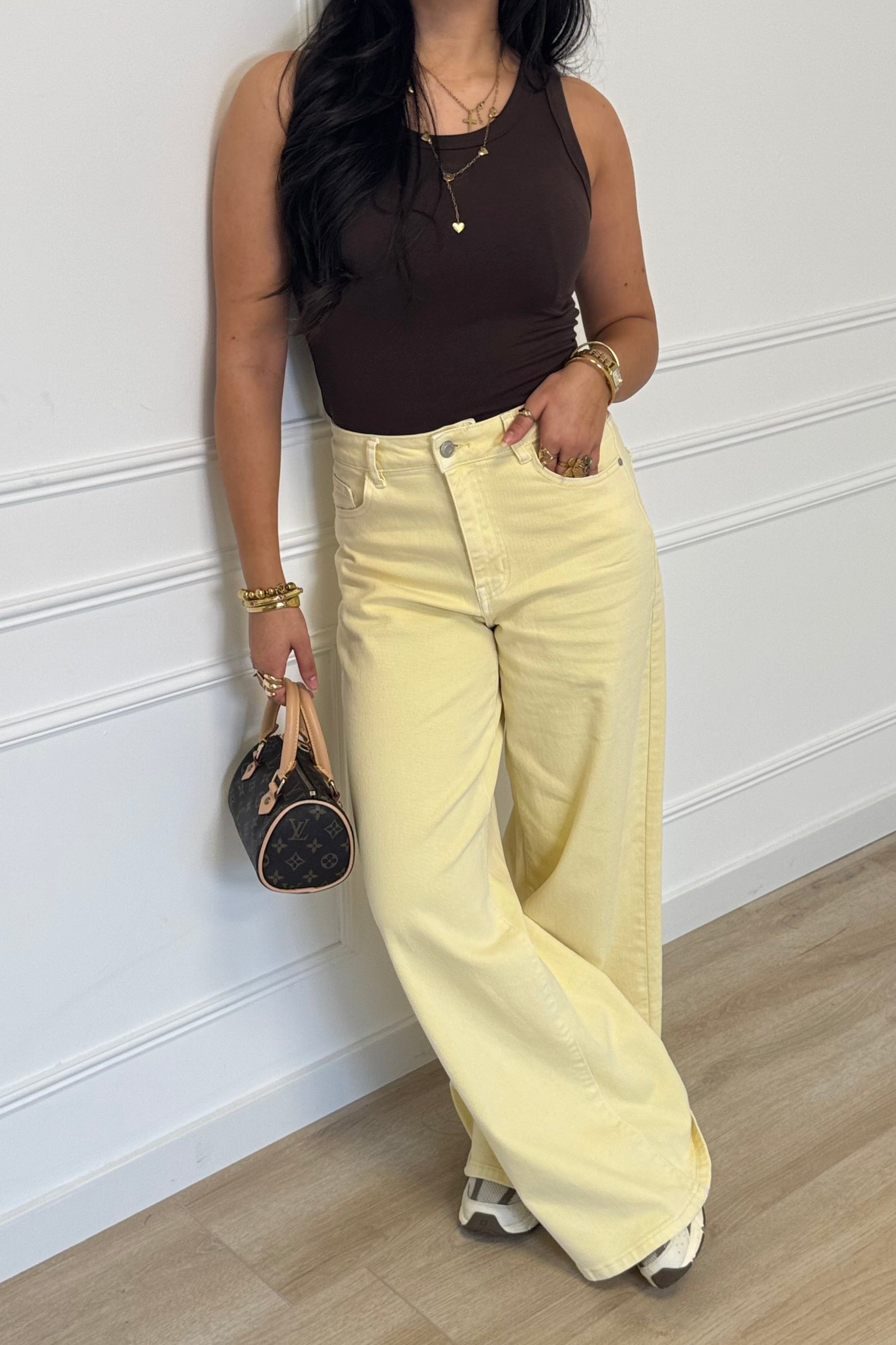 Pien wide leg jeans  - Yellow