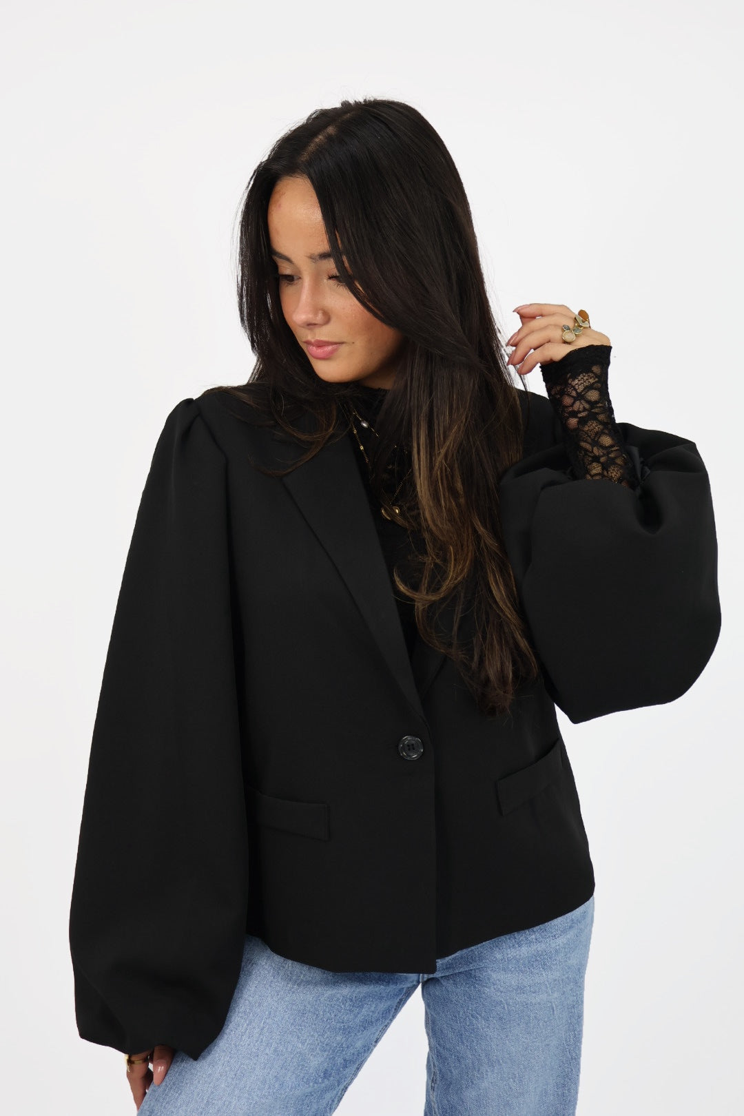 Puff Blazer Lisa Lange mouw - Black