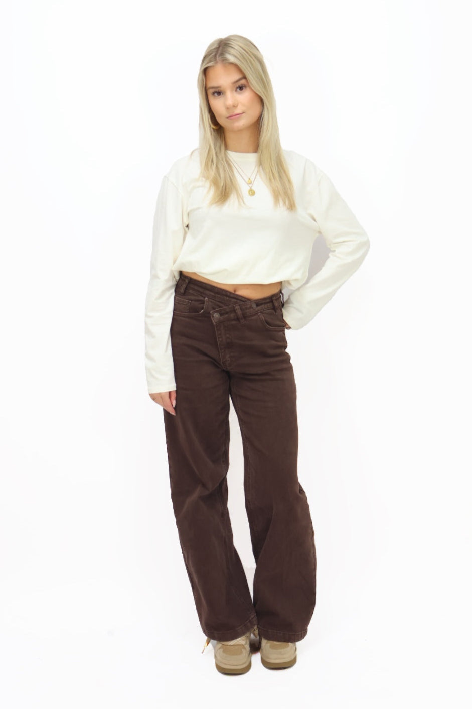 Floor Double Button Jeans | T6049-2