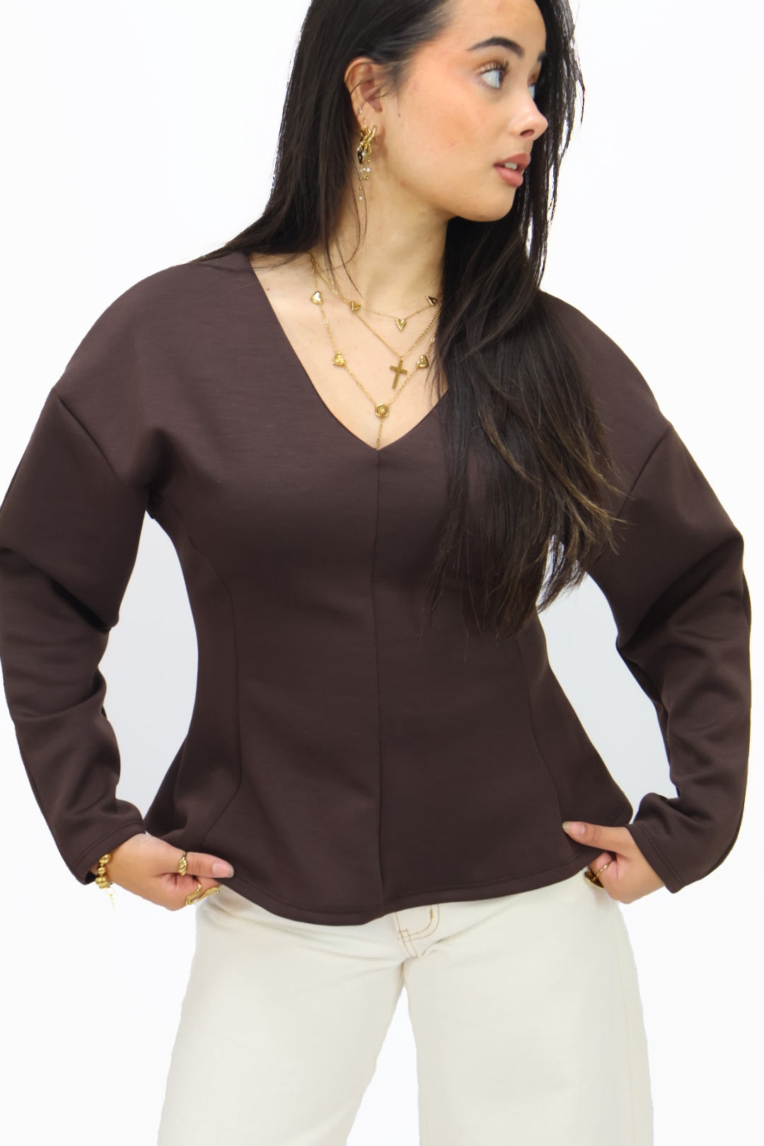 Noortje top - Chocolate brown