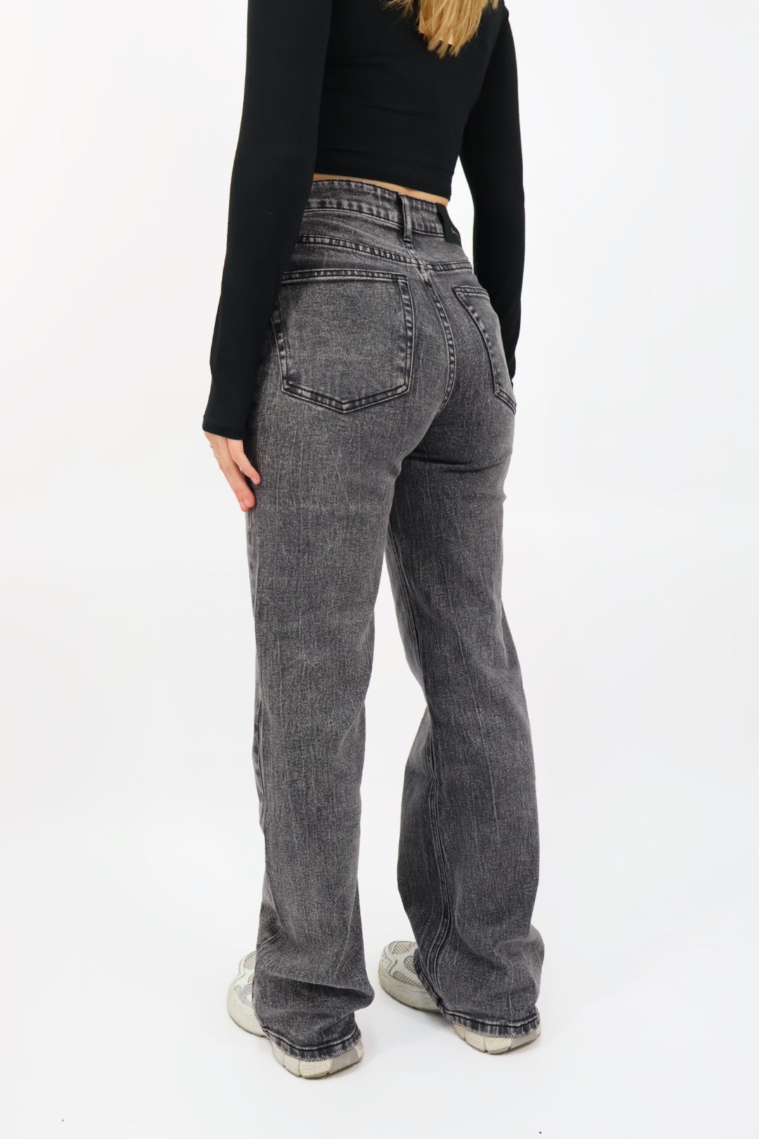 Laila Wide Leg Jeans - Dark grey | W3556