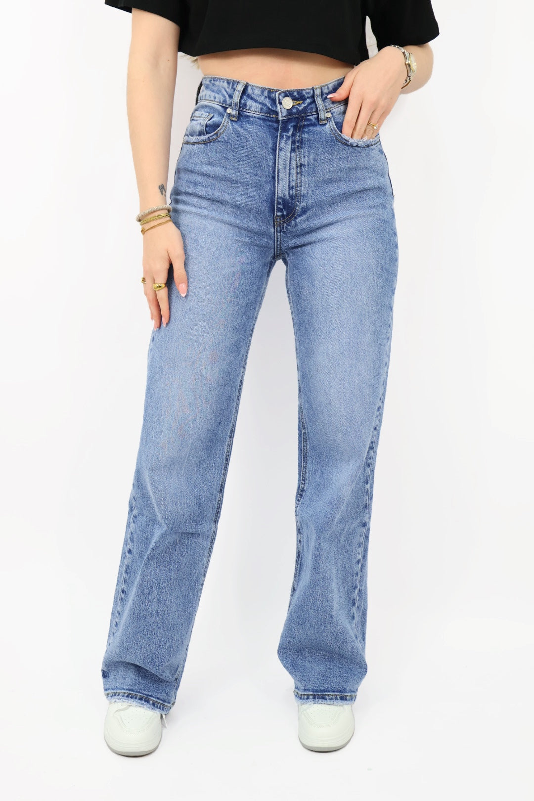 Laila Wide Leg Jeans - Blue | W3376-3