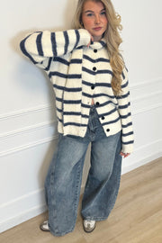 Fae cardigan - White/Blue