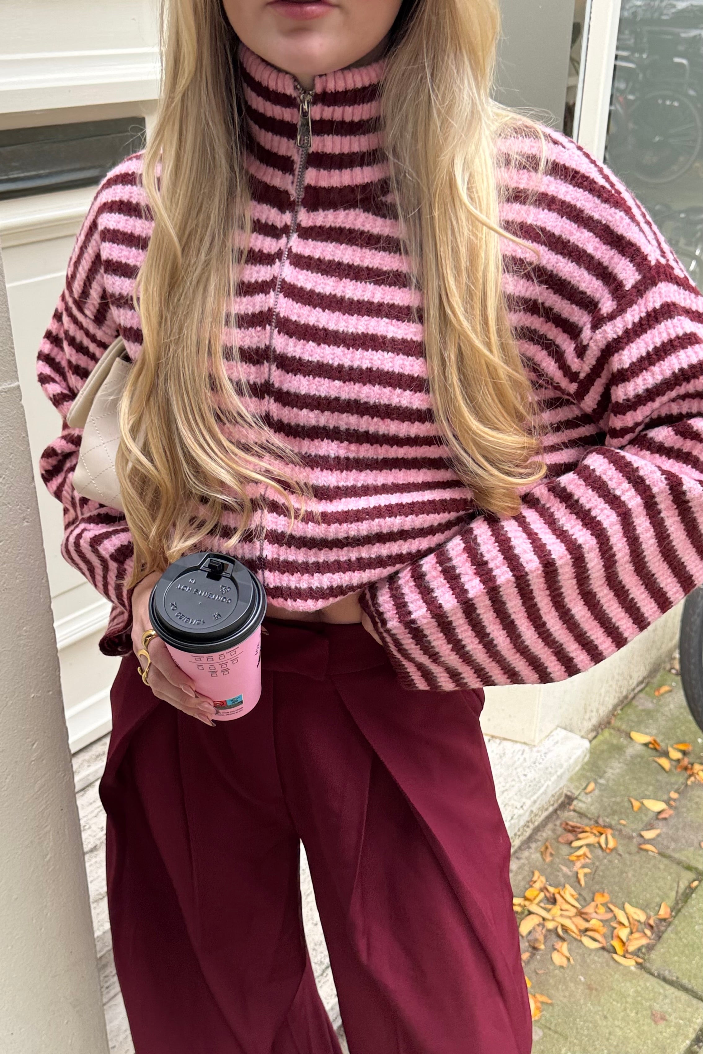 Noé zip vest - Pink/bordeaux