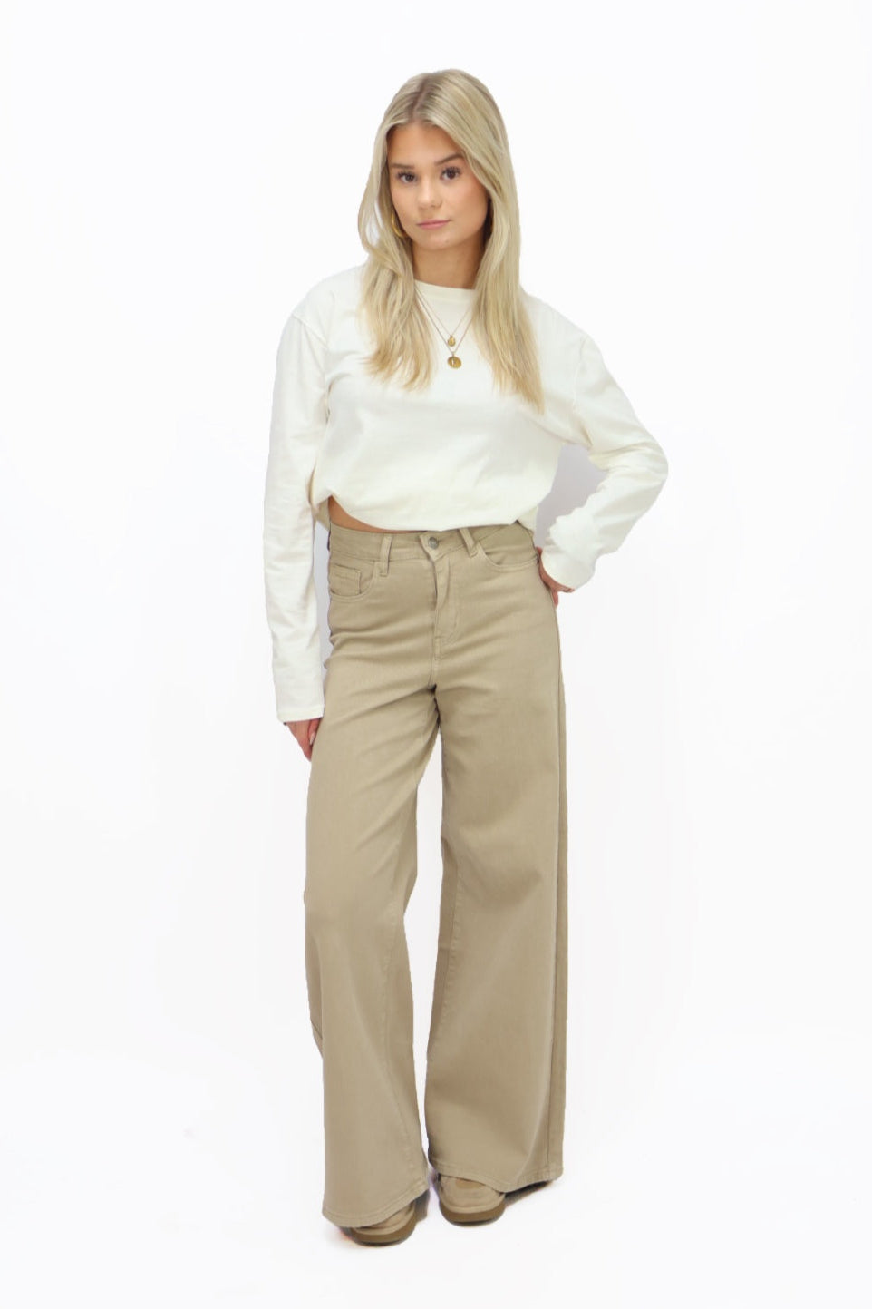Mira wide leg Jeans | RD9031-8 - Beige
