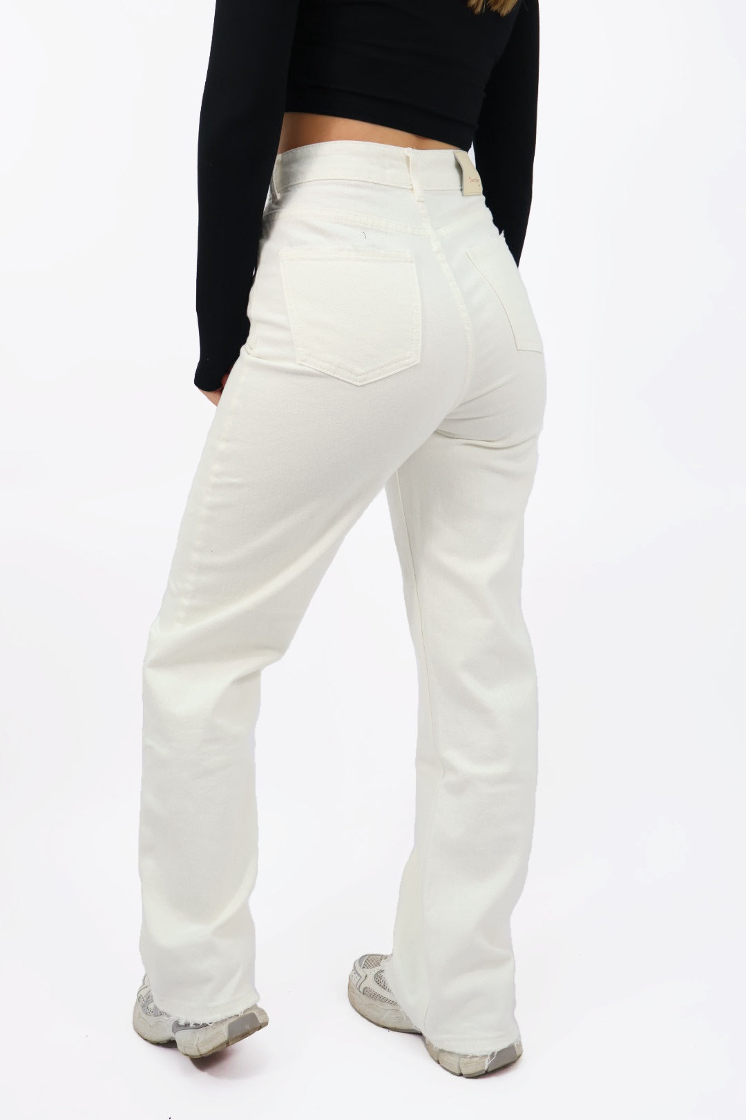 Lauren Wide Leg Jeans - White | W3376-B