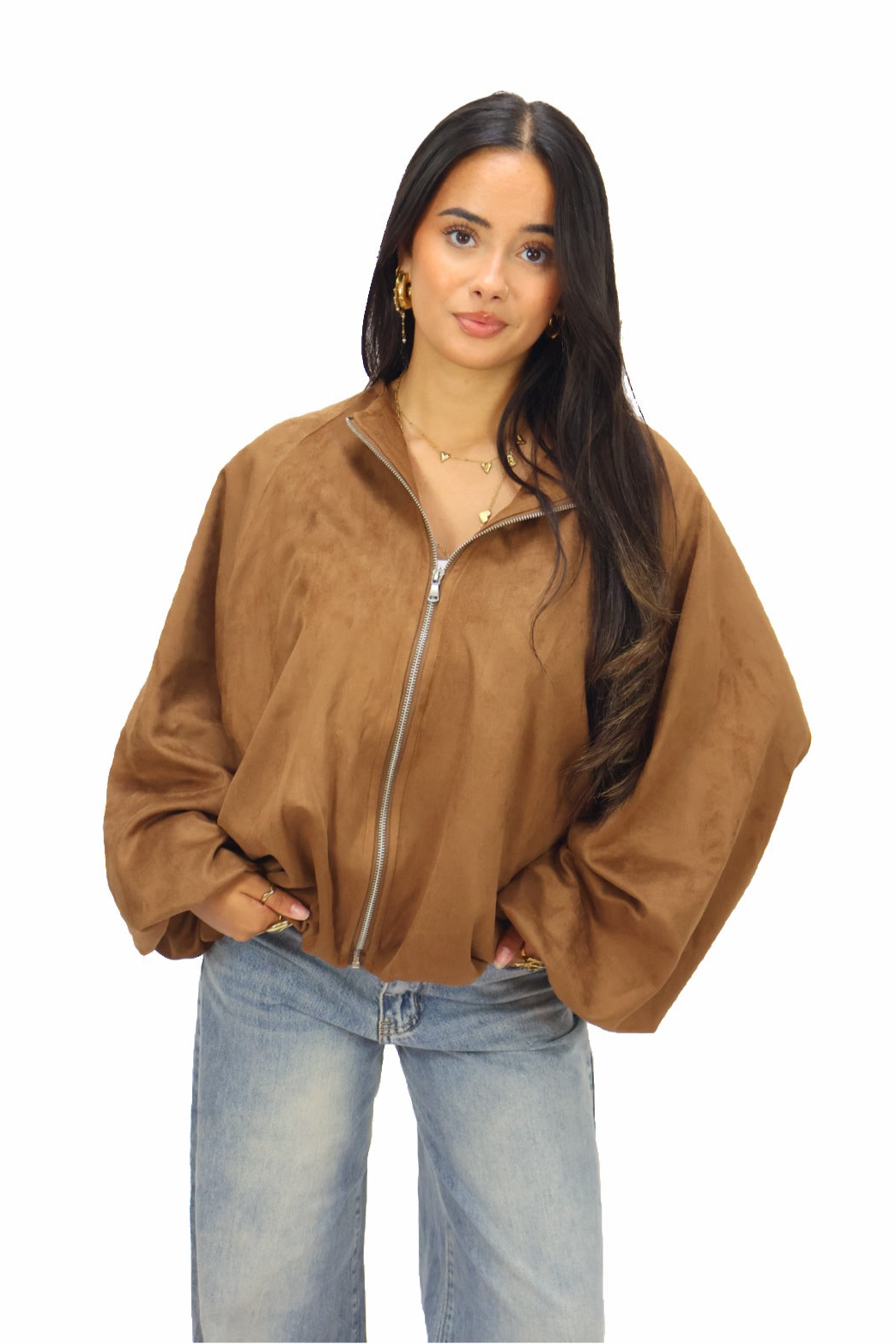 Maud Suede Look Jacket - Camel | Ambika