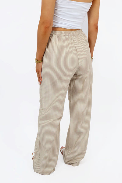 Stripes Pants - Taupe