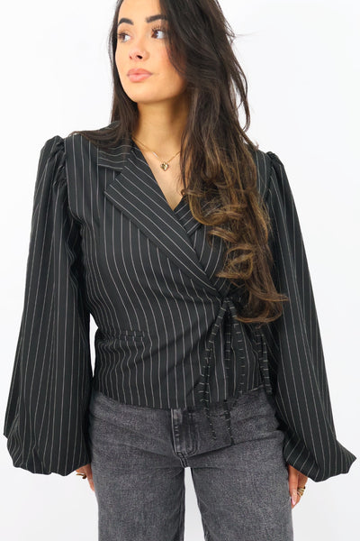 Anna Blazer Stripes - Black