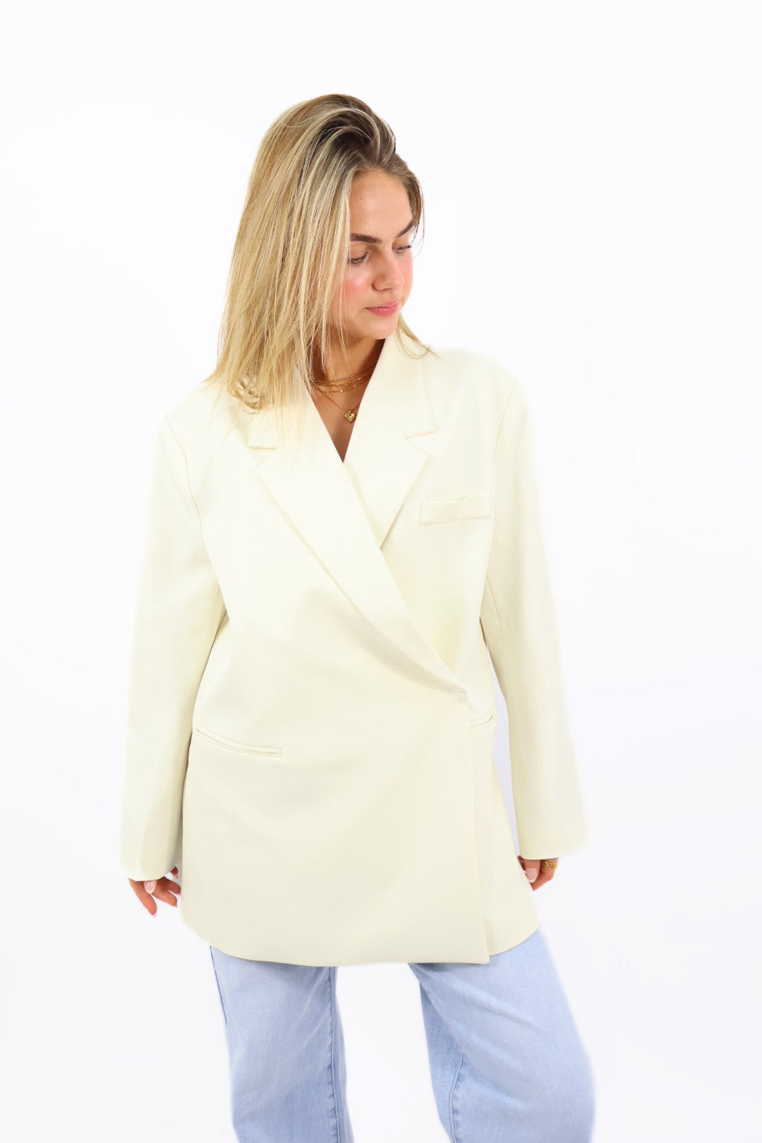 Olivia Oversized Blazer - Creme