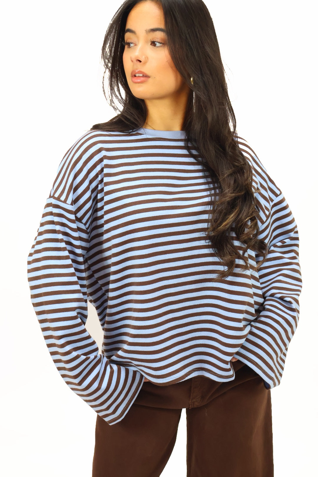 Beau longsleeve - Blue/Brown