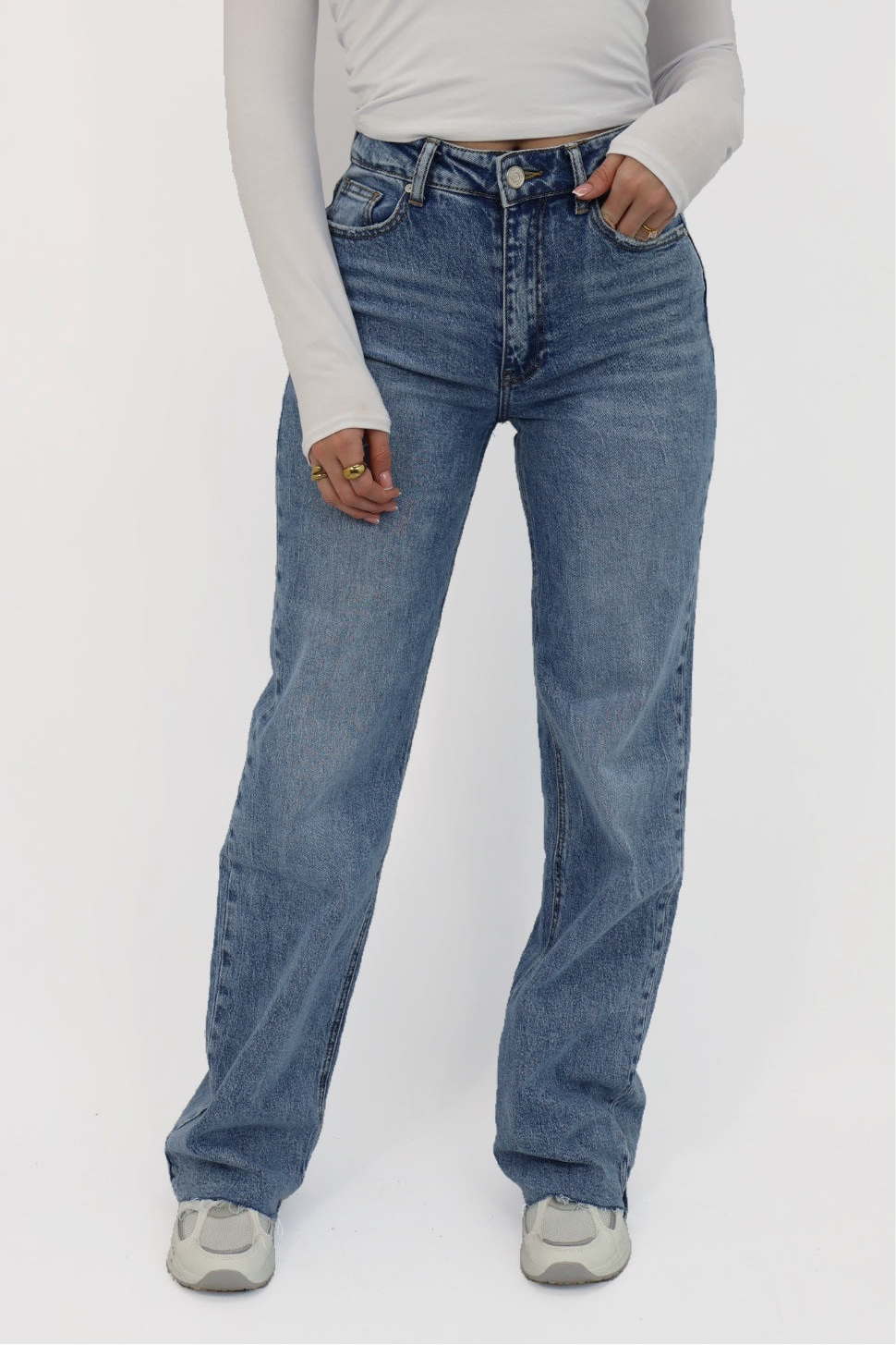 Denim Wide Leg Jeans - Light Blue | W3636-1