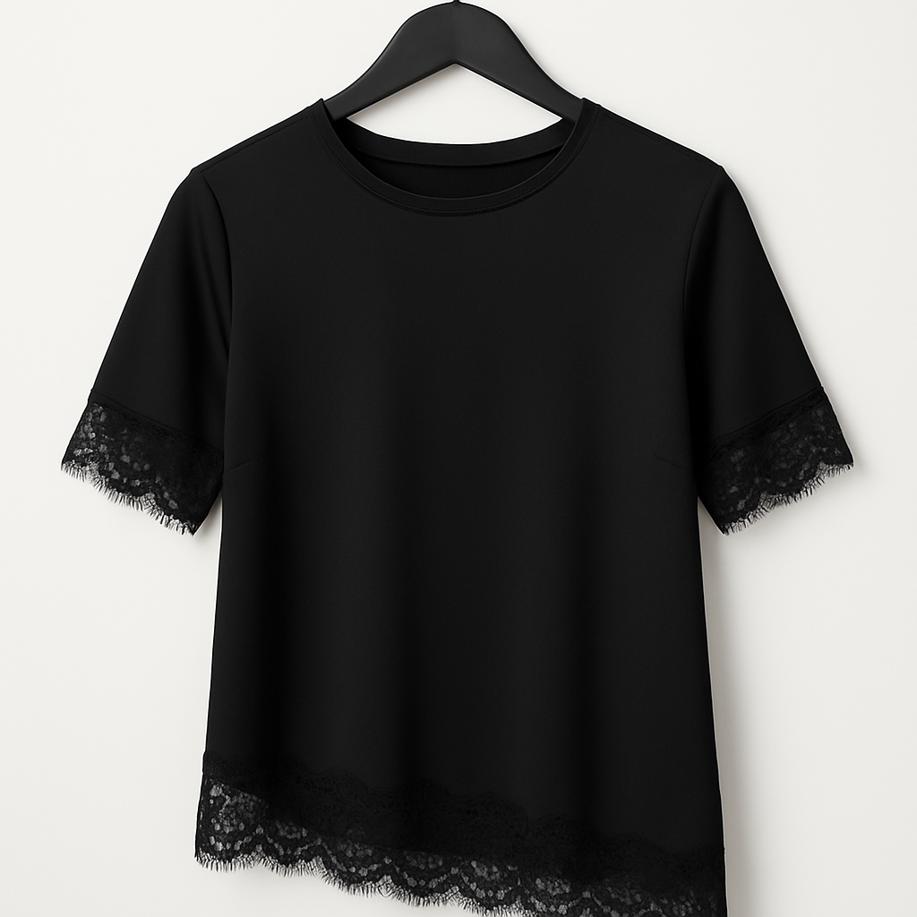 Satin T-Shirt - Black