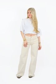 Bella Wide Leg Jeans -  Beige | RD2972-5